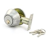 uxcell　ドアノブロックキー　ラウンドノブドアロックセット　ドアノブロック　ドアロック　ドアノブ鍵　丸い　丸形　シルバー　キー付