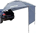 KingCamp タープ テント 車用 日よけテント 様々な車に対応 カーサイドタープ 単体使用可能 キャンプ テント 簡単設営 収納袋付き (グレー (サイドシェード付き))