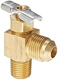 Eaton Weatherhead 330 Brass Needle Valve, Flare Angle, 90 Degree Elbow, 3/8 Tube OD x 1/4 Male Pipe 