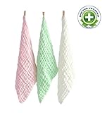 TotMart Muslin Cotton Washcloths Extra Absorbent Pink 3 Pack [並行輸入品]