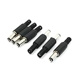 uxcell　DCプラグ　DCオスプラグ　コネクタアダプタジャック　2.1mm x 5.5mm　ブラック　6個