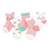 B Blesiya 5足組　ユニセックス　ソックス　子供用　靴下　キッズ　超柔らかく　コットン　通気性　かわいい　全４色 - オレンジ, 1-3T