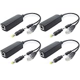 ANVISION 4パック5VギガビットPoEスプリッター、48Vから5V 2.4Aアダプター、プラグ3.5mm x 1.35mm、5.5mm x 2.1mmコネクター、IEEE 802.3af準拠、IPカメラなど