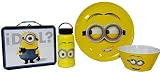 Minions Despicable Me From the Minions Movie: Dining Set Includes:breakfast Bowl, Lunch Pale with Fl