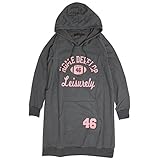 授乳服 マタニティ パーカーワンピース スウェット 授乳口付 長袖 チュニック チャコール-M7847 L