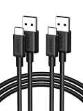 UGREEN 2本 USB Type C ケーブル USB A to C 充電ケーブル 18W QC3.0 3A 急速充電 タイプC iPhone 17 / 16 / 15 /Xperia/Galaxy/LG/iPad Pro/PS5コントローラ その他 Apple/Android各種USB-C機器対応 2M