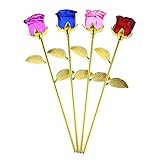 YUYIKES 22 cm Romantic Love Forever In Budレッドクリスタルローズ花、最高のギフトバレンタインデー、母の日、記念日、誕生日ギフト、ホームウェディング装飾