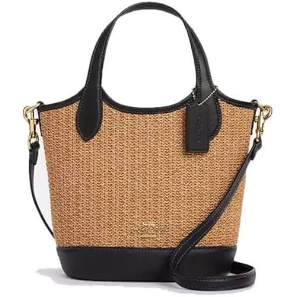 Amazon | [コーチ] バッグ ストロー スムースレザー かごバッグ ロゴ