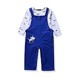サロペット カバーオール ロンパース キッズ ベビー服 2点セット 男の子 女の子 男女兼用 かわいい 赤ちゃん アニマル 花柄 プリント 長袖 ボディスーツ ルームウェア KIDSINTIME NV