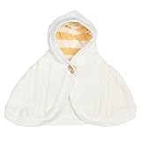 (ビバビーン) BebaBean 可愛い フード付 ベビー ニット ポンチョ 6～24ヶ月【ニットケープ】01.アイボリー