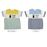 【SiShuNon/シシュノン】切替ボーダークマTシャツボーダー クマ 半袖Tシャツ 90 7 ブルー