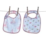 Angel Dear Soft 2 Pack 100% Soft Muslin Cotton Snap Bibs, Girl Giraffe by Angel Dear [並行輸入品]