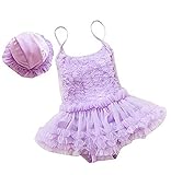 9406子供水着　女児　女の子用ワンピース水着　ベビー水着キッズみずぎ　スイミング ウェア　ジュニア　小学生 (2XL, パープル)