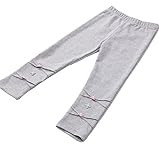 Ainial　レギンス　キッズ　女の子　ロングパンツ　子供　ガールズ　春秋　10分丈　スパッツ　可愛い　花付き　コットン　柔らかい　ストレッチパンツ　レギパン　長ズボン　スキニー　おしゃれ　女児用　通