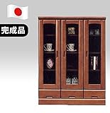 日本製 キャビネット 幅90cm 高さ120cm サイドボード 飾り棚 飾棚 収納棚 完成品