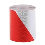 【ノーブランド品】3M 　反射安全警告顕著　目立つ　テープ　フィルム　ステッカー　白&赤　夜セキュリティ用品　輸送施設　車　汎用