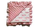 KWC - Soft and Cozy Large Minky blanket - White & Light Pink Mustache (Hipster) [並行輸入品]