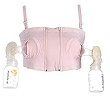 KINGZUO ハンズフリーさく乳ブラ高品質授乳時期に適しているブラ　電動さく乳器使用時に両手が自由になり、他の事ができるようになるブラジャー　　さく乳中に両手が自由になるさく乳専用ブラ(M Lサイズ