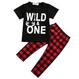 新生児赤ちゃん男の子女の子幼児用服装Tシャツトップ+パンツ服服装セット0 – 3歳 カラー: レッド