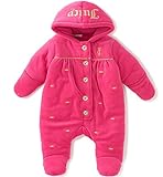 Juicy Couture Baby Girls' Velour Hooded Pram Hot Pink 3-6 Months [並行輸入品]