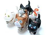 【ぴぴっと】 猫グッズ かわいい ネコちゃん キーホルダー (５個セット)