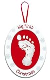 Tiny Ideas Baby's Print Photo Ornament, White by Tiny Ideas [並行輸入品]