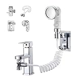 キッチン蛇口シャワー 伸びる 洗面台蛇口に繋げるシャワーヘッド トイレでの延長式 手持ち式 ノズルのシャンプー アーティファクト 3段階の水量調整 極細水流 止水ボタン ホルダー 延長式 手持ち式 洗面台 シャワーホース 節水シャワーヘッド 取付簡単 お風呂 肌 頭皮ケア 美髪 シャワーヘッド 手元止水 ワンタッチ切り替え 洗面混合水栓