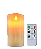 キャンドルライト、揺らぐ炎とワックスを垂らすのリアル感、単4形電池式(別売り)暖色光ledろうそく燈、リモコン付き、2/4/6/8時間を自動消燈設定、明るさも調整できる、パーティー、祈願、誕生日、記念