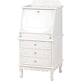 【ヴィオレッタ】ライティングテーブル（アンティークホワイト）猫足 アンティーク家具 hb3i-RT-1771AW