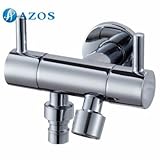 AZOS 洗濯機の蛇口 単一冷水栓 銀色 真鍮製 壁付形 洗面器 PJXY019