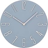 掛け時計 静音 時計 壁掛け 非電波 北欧 シンプル おしゃれ 壁掛け時計 見やすい 30cm (ブルーグレー)