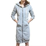 (ル・セリジエ) パーカー ロング丈 裏起毛 暖かい レディース スウェット 長袖 おしゃれ ママ 体型カバー (ふつう, グレー)