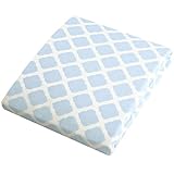 Kushies Baby Fitted Change Pad Sheet, Blue Lattice by Kushies [並行輸入品]