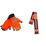 NCAA Auburn Tigersグローブソリッドニットand Bigロゴスカーフ2パックバンドル