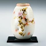 九谷焼　8号花瓶　花鳥　台付