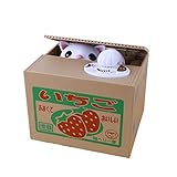 BaidecorホワイトStealing Coin Cat Money Box Piggy Bank