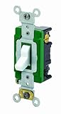 Leviton 3033-2W 30 Amp, 120/277 Volt, Toggle 3-Way AC Quiet Switch, Extra Heavy Duty Spec Grade, Sel