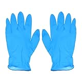 B Blesiya 約100個入り　高品質　ニトリル手袋　使い捨て　耐酸性　弾力性　耐久性　滑り止め　青い　全3サイズ - M