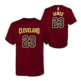 Cleveland Cavaliers Nbaレブロン・ジェームズユースフラット基本Name & Number Tee ( Maroon ) L