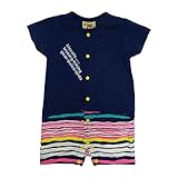 【SiShuNon/Kiccoly】キッコリーロゴ半袖ロンパース キッコリー ベビー服 子供服 男の子 ロゴ ボーダー K 半袖ロンパース 70 4 ネイビー
