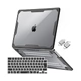 MOSISO 対応機種 MacBook Pro 16インチ ケース M5 2026 2025-2021 リリース M4 M3 M2 M1チップ A3429 A3428 A3403 A3186 A2991 A2780 A2485、対称幾何学的 頑丈 TPUバンパー プラスチック ハードシェルケース & (日本語 JIS配列)キーボードカバー & 2個セットのタイプCアダプター付き(ブラック)