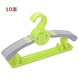 10本子供用ハンガースライドベビーハンガーランドリー ノンスリップ 伸縮多機能新生児から大人までながー ベビー用ハンガーく使える (緑)