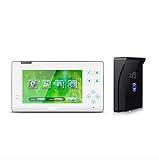 WYMLKUD ビジュアルワイヤレスドアベル、 世帯 Wifi 7インチビデオ 120度 監視カメラ、 双方向音声インターホン、 赤外線ナイトビジョン、 防水、 黒/白 (色 : 白, サイズ さいず