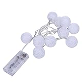 SIKIWIND LEDストリングライト ネット状ボール型 1.3m 10球 電池式 イルミネーション 全3色 (電球色)