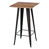 不二貿易 ハイテーブル ニレ材 幅60cm ブラウン ナチュラル 50596