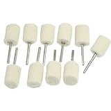 uxcell　フェルトホイール 軸付フェルトホイール　10個 バフ研磨 3mmシャンク　硬い円筒