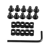 Hicello M Lok Tナット 純鋼 頑丈 ネジとナット交換セット 取り付け簡単 安全 スペア用 スパナ付き レールセクション用 Mlokスロット用 スチール アレンレンチ（10 xねじと10 xナット）