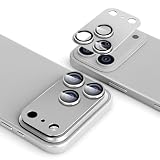 antalink 対応 iPhone 17 Pro Max カメラフィルム カメラ保護 カメラカバー アルミ合金+10H強化ガラス 全面保護 一体感 耐衝撃 高透過率 黒縁取り 露出オーバー防止 指紋防止 防水防塵 自動吸着 気泡ゼロ 対応いphone 17 Pro Max レンズカバー プロテクター【2枚入り】 (シルバー)