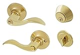 Honeywell 8106005 Wave Combo Door Lever, Polished Brass [並行輸入品]