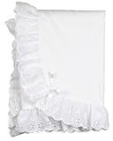 Little Zazzy Newborn Baby Girls Solid White Monogram Receiving Blanket, 1sz by Little Zazzy